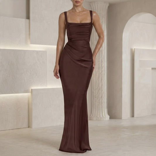 Luna Satin Pleat Dress